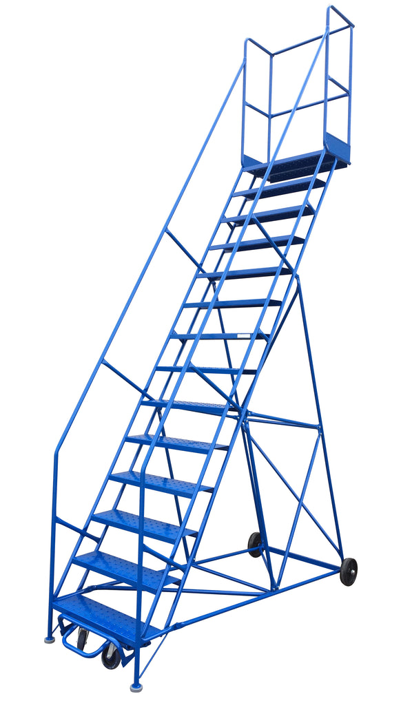 Ladder - Canway Mobile Ladder Stand 14 Step - Hansler.com