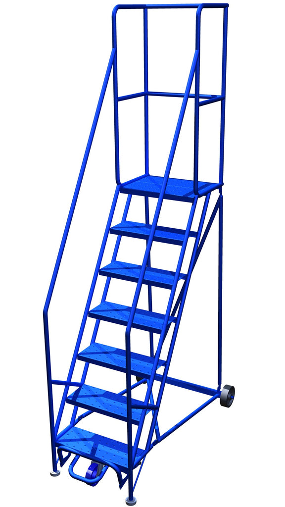 Ladder - Canway Narrow Aisle Mobile Ladder Stand 7 Step - Hansler.com