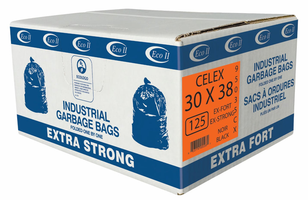 Garbage Bags - Eco II Black Utility, Strong & Extra-Strong Celex, Various Sizes - Hansler Smith