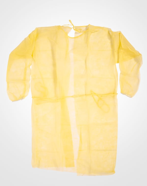 Isolation Gown - Yellow Single Use One Size Fits All 6075 - Hansler.com