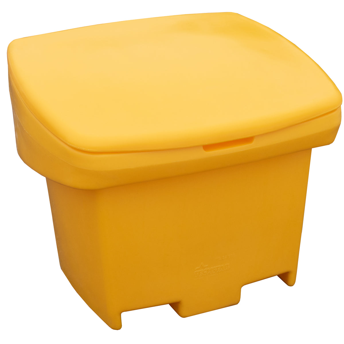 FCMP Outdoor 31-Gallon Salt & Sand Storage Bin - Lockable Lid, Yellow, Deck/Patio Container