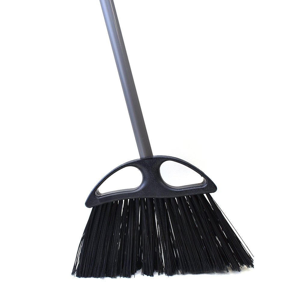 angled brush head with black brissels and metal handle, Angle Broom Wtih 48 Inch Metal Handle, SIZE, Extra Wide 13 Inch, FLOOR CLEANING, ANGLE BROOMS, 4012