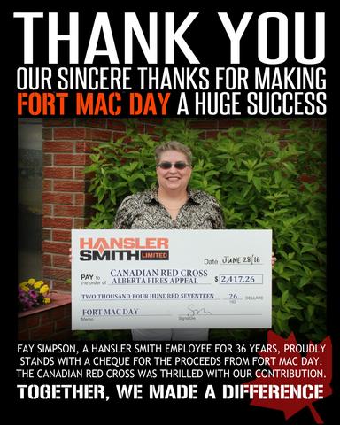 Hansler Smith Donates to Fort McMurray | Hansler.com