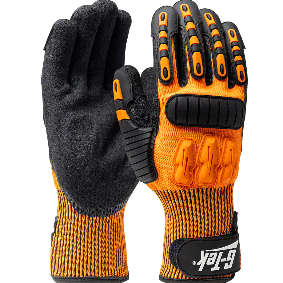 Anti-Impact Gloves G-Tek® Seamless Knit HPPE Blend with Nitrile