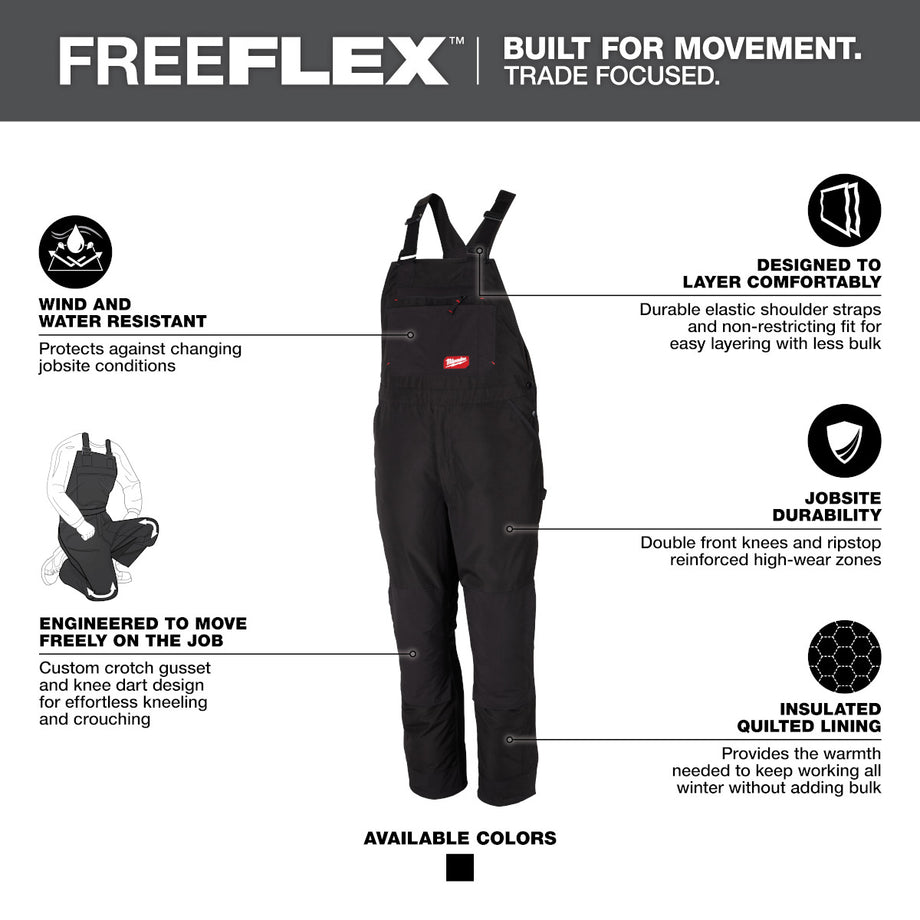 Work Bib Overalls - Milwaukee FREEFLEX™ Insulated Bib Overalls