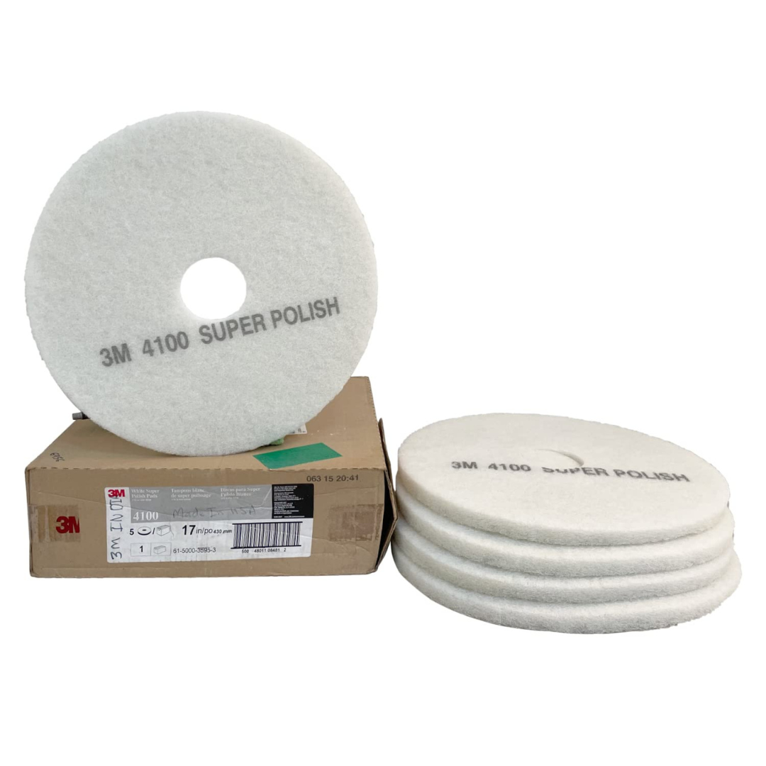 Floor Pad - 3M™ White Super Polish Pad, 4100, 20