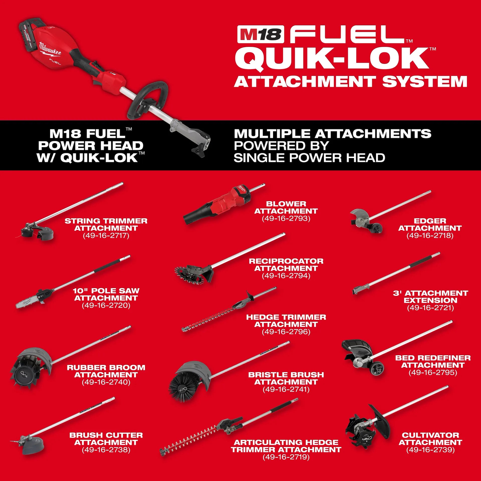 Milwaukee M18 FUEL™ String Trimmer w/ QUIK-LOK™ (Bare Tool), 3016 Milwaukee M18 FUEL™ String Trimmer w/ QUIK-LOK™ (Bare Tool), 3016
