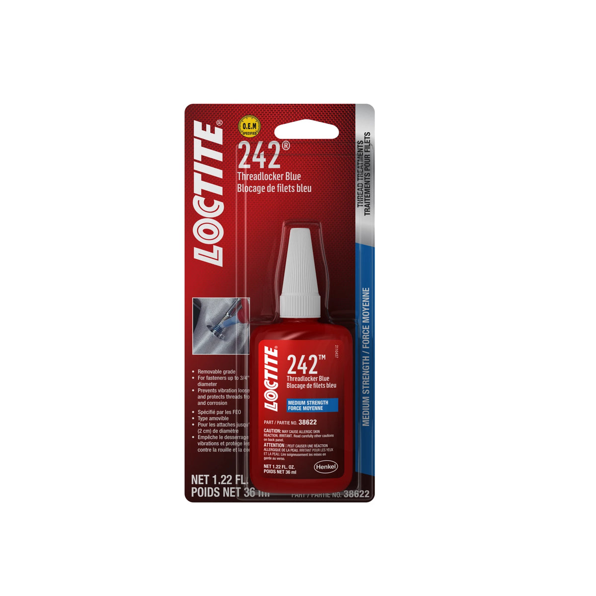 Adhesive Bonder - Loctite 242 Blue Threadlocking 135355 – Hansler Smith