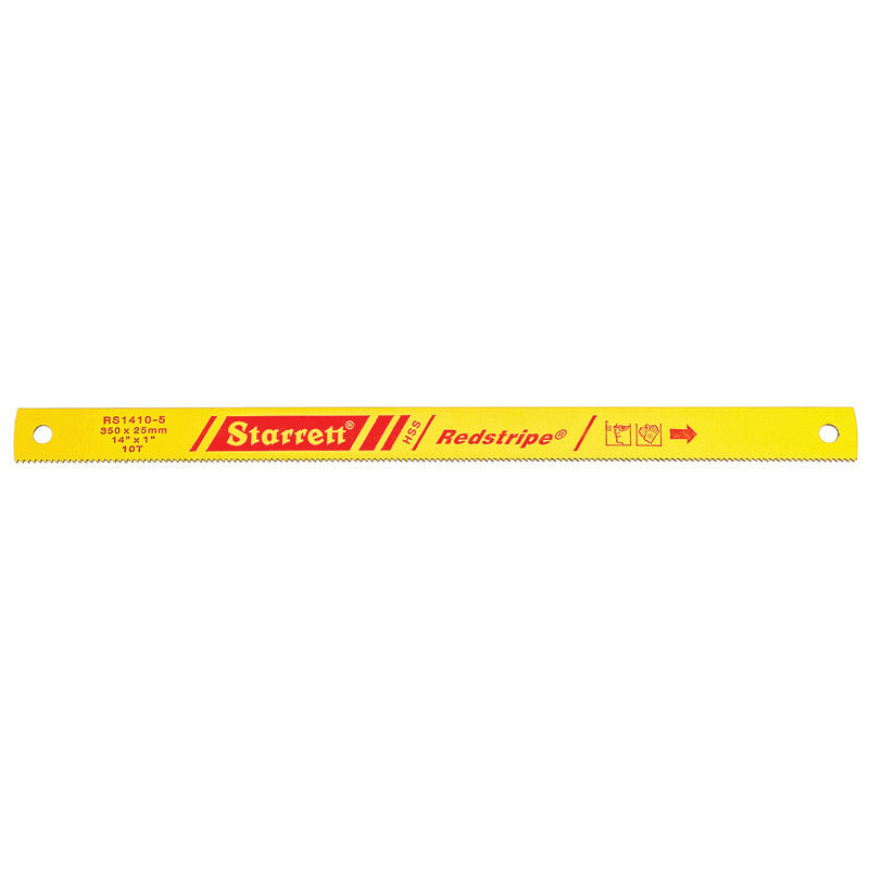 Starrett HSS Handzaagbladen - 50 Pack RS1218 Redstripe Solid High Speed Steel Straight Cut Handzaag 300mm/12 18 TPI Snijrand - Voor Metalen, Roestvrij staal, Pijpen