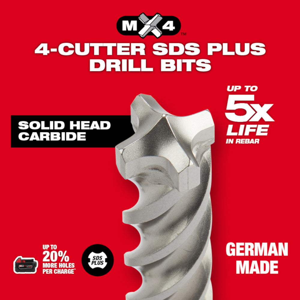 Milwaukee Hammerbohrer Set MX4 • SDS-Plus, 17,73 Milwaukee Hammerbohrer Set MX4 • SDS-Plus, 17,73