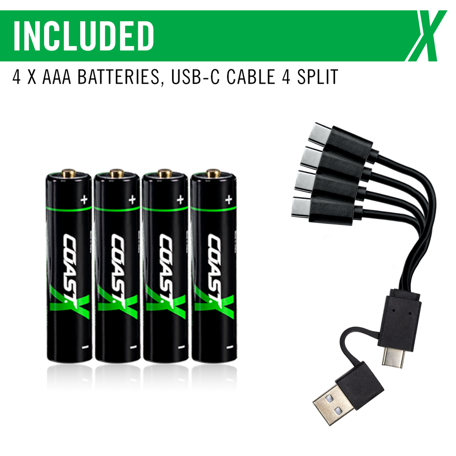 Rechargeable Batteries - COAST ZITHION-X® AAA, 4-Pack, 30985