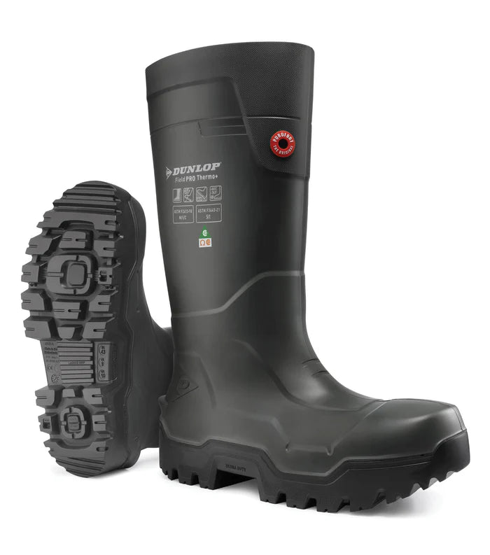 Insulated Rubber Boot - Dunlop FieldPRO Thermo+ Full Safety, Black | 1 ...