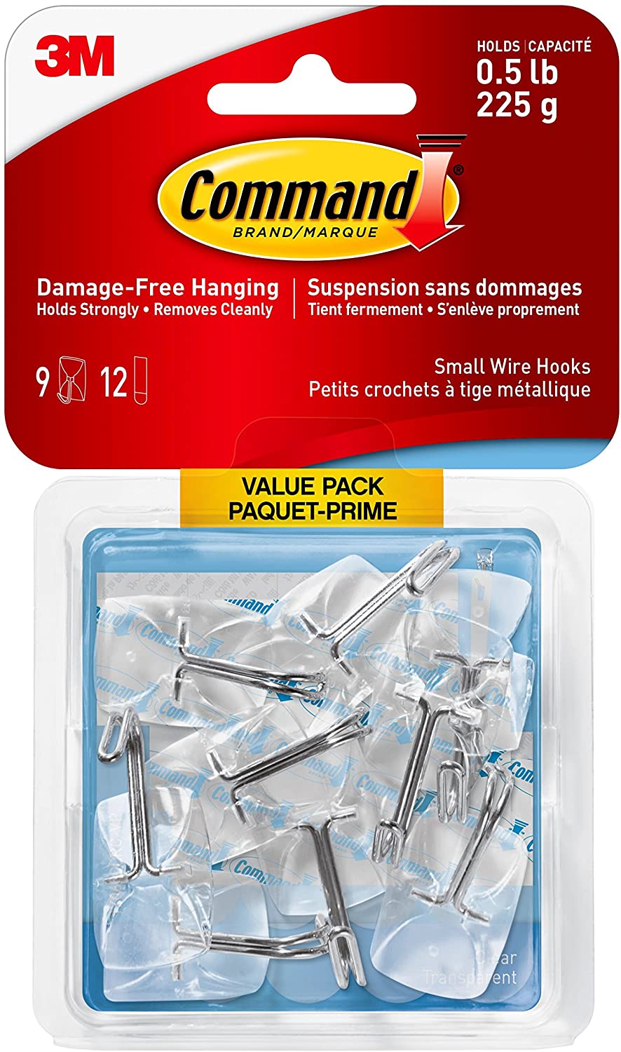 Command Small Clear Wire Hooks Value Pack