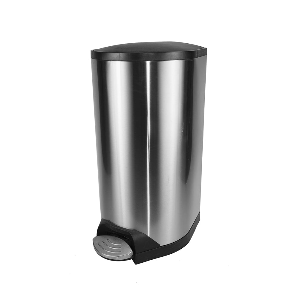 silver and black bin, Step On Container Stainless Steel With Soft Close Lid, SIZE, 10 L, WASTE, STEP-ON CONTAINERS, 9682,9683,9684