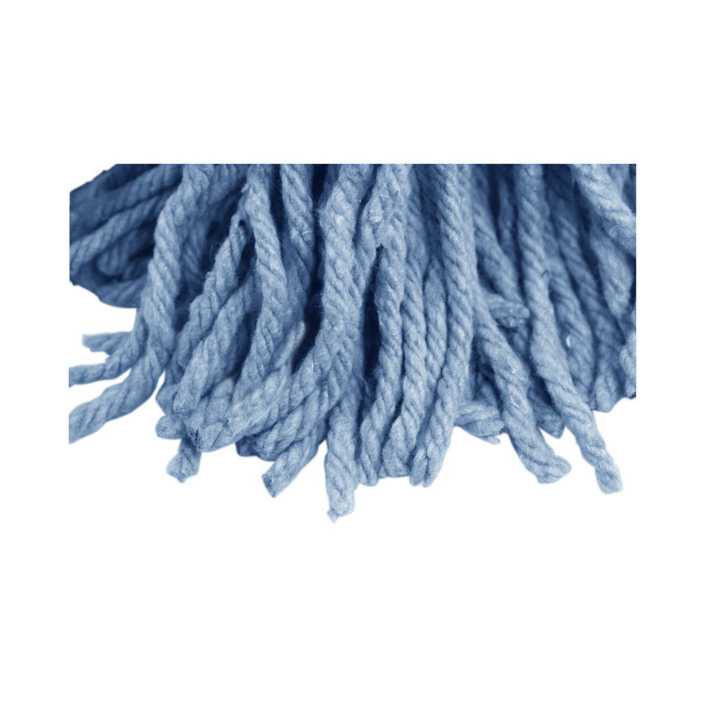 mop synthetic blue looped thread strands close up, Syn-Pro® Synthetic Narrow Band Wet Blue Cut End Mop, SIZE, 16 Oz, FLOOR CLEANING, WET MOPS, 3096,3097,3098,3099