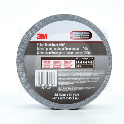 Tape - 3M Value Duct 1900, Silver 7000049202 - Hansler.com