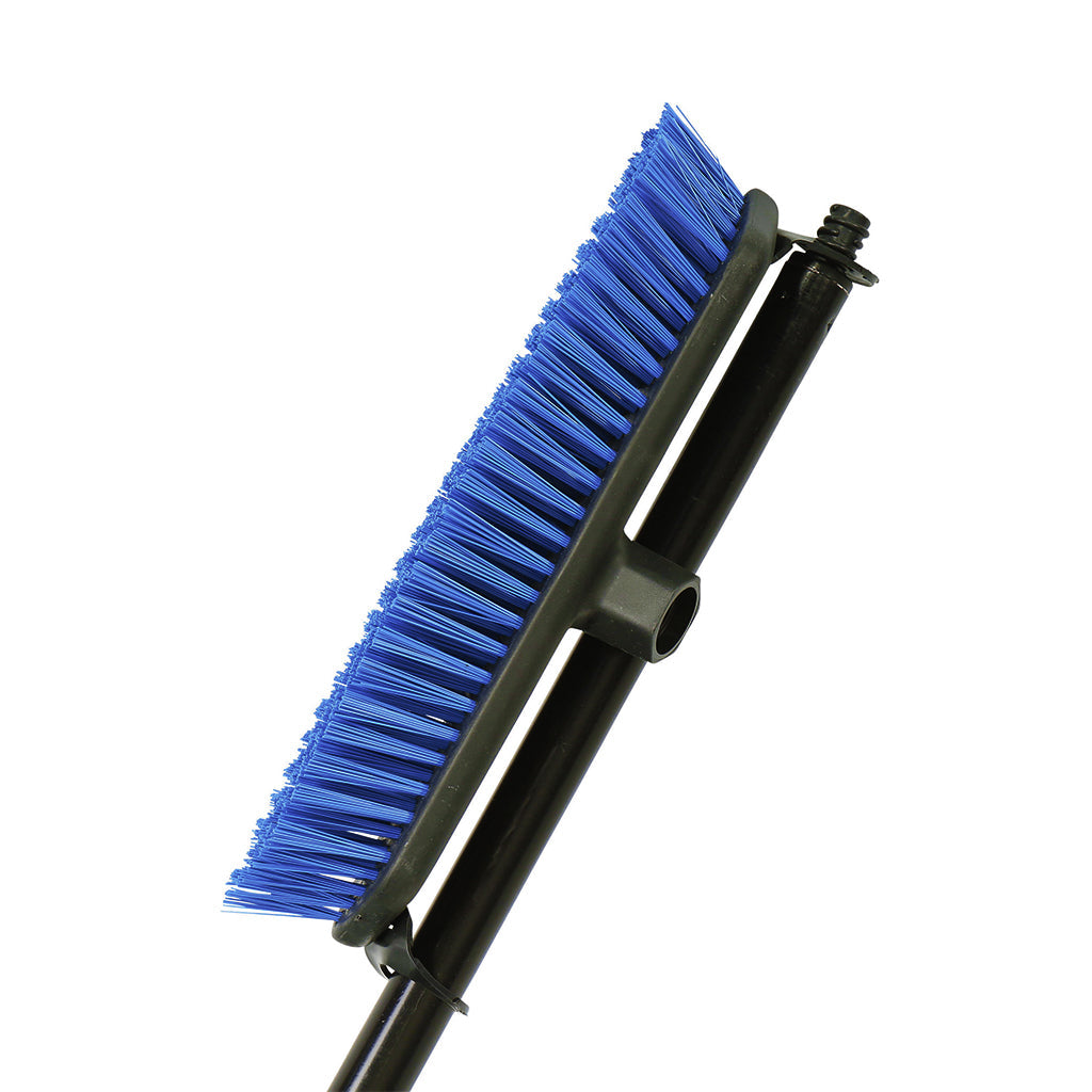 side brush with blue brissels and black handle, Floor And Deck Scrub Brushes With Metal Handle, SIZE, 12 Inch Brush With 54 Inch / Side Clipped Handle, FLOOR CLEANING, DECK BRUSHES, 4212