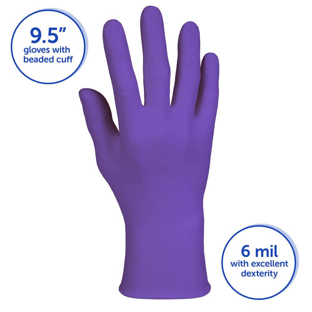 Glove - Disposable - Kimberly-Clark Professional Nitrile Exam Purple 6 Mil 9.5" 55080 / 55081 / 55082 / 55083 / 55084 - Hansler.com