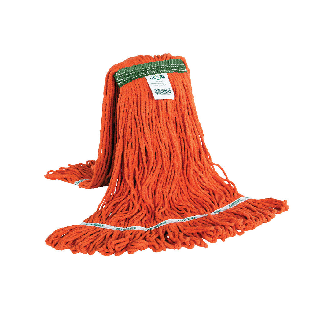 mop synthetic red looped thread strands, Syn-Pro® Synthetic Narrow Band Wet Orange Looped End Mop, SIZE, 32 Oz, FLOOR CLEANING, WET MOPS, 3832O