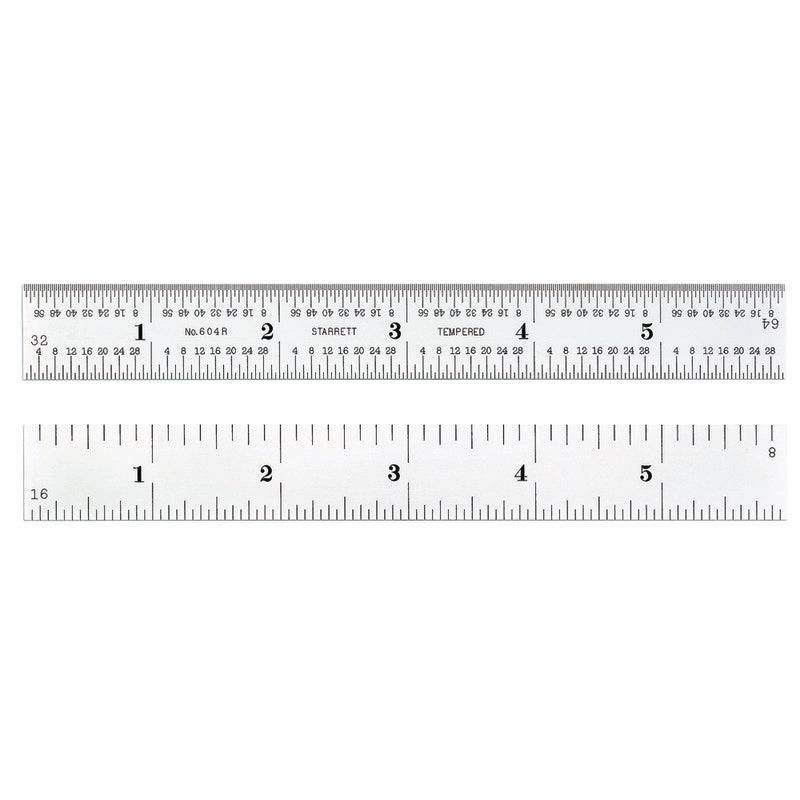 Precision Ruler - Starrett Spring-Tempered Steel Rule, 604R-6 – Hansler ...
