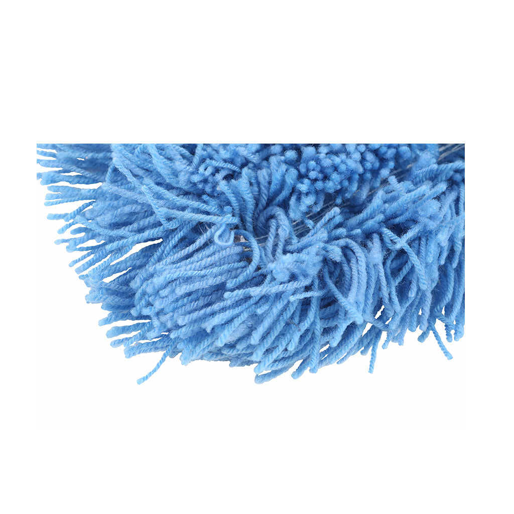 static cling dust mop close up edge, Q-Stat® Electrostatic Blue Tie On Dust Mop Head, SIZE, 18 Inch X 5 Inch, FLOOR CLEANING, DUST MOPS, 3900,3901,3902,3903,3904