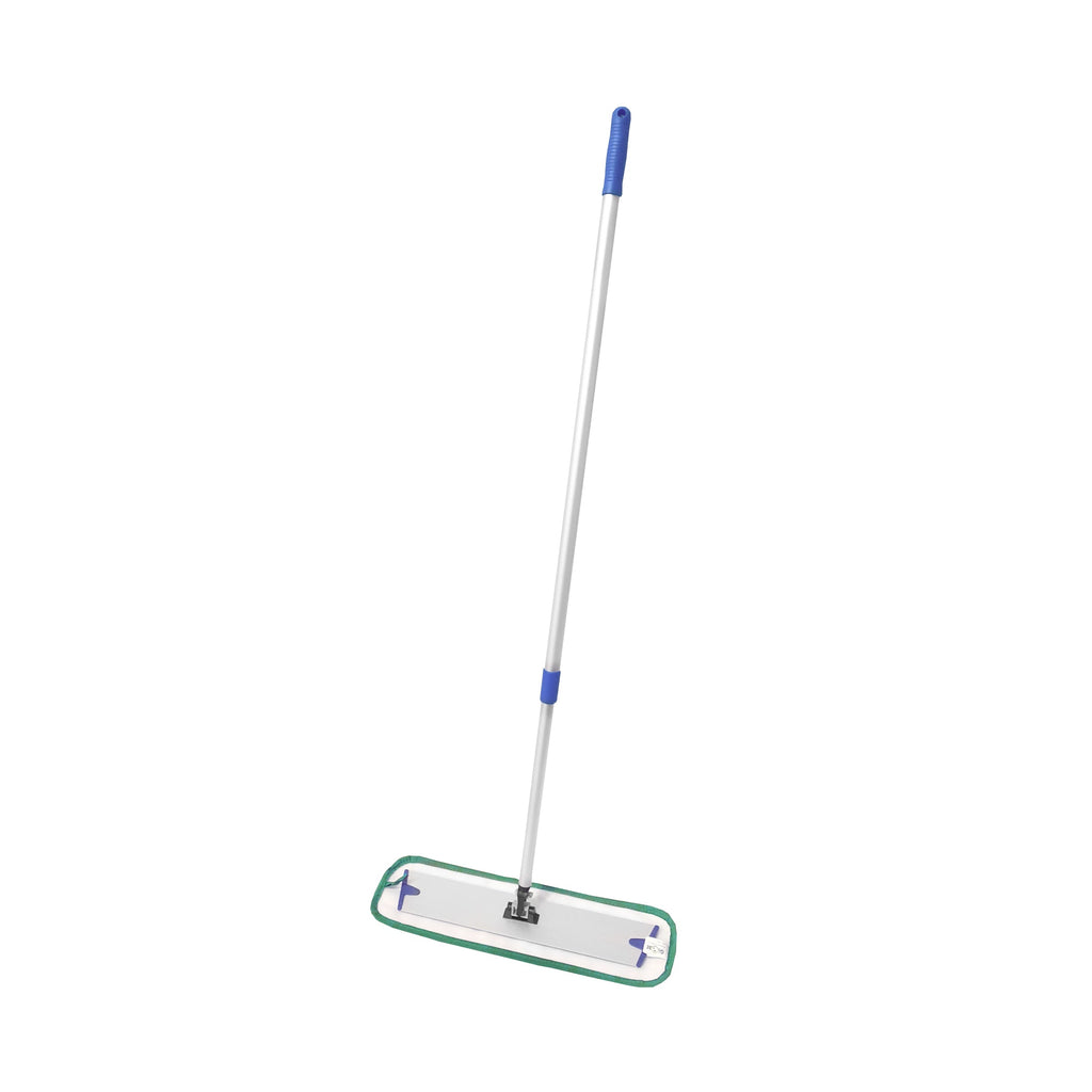 green dry mop pad with telecopics silver and blue handle, Green Microfiber Dry Pad, SIZE, 12 Inch, MICROFIBER, FLOOR PADS, 3362,3368,3374,3378,3348