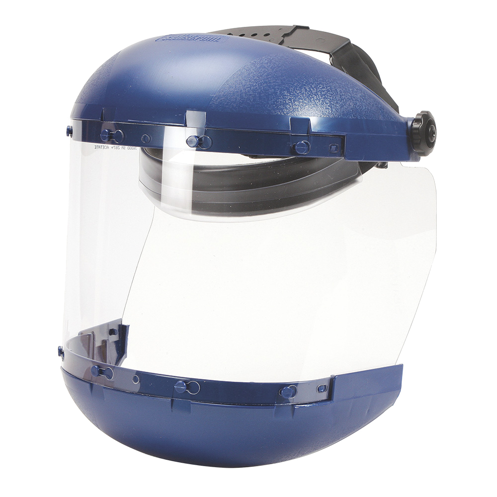 Face Shield & Headgear - Sellstrom Dual Crown with Ratcheting Headgear - Clear Tint - Uncoated S38110 - Hansler.com