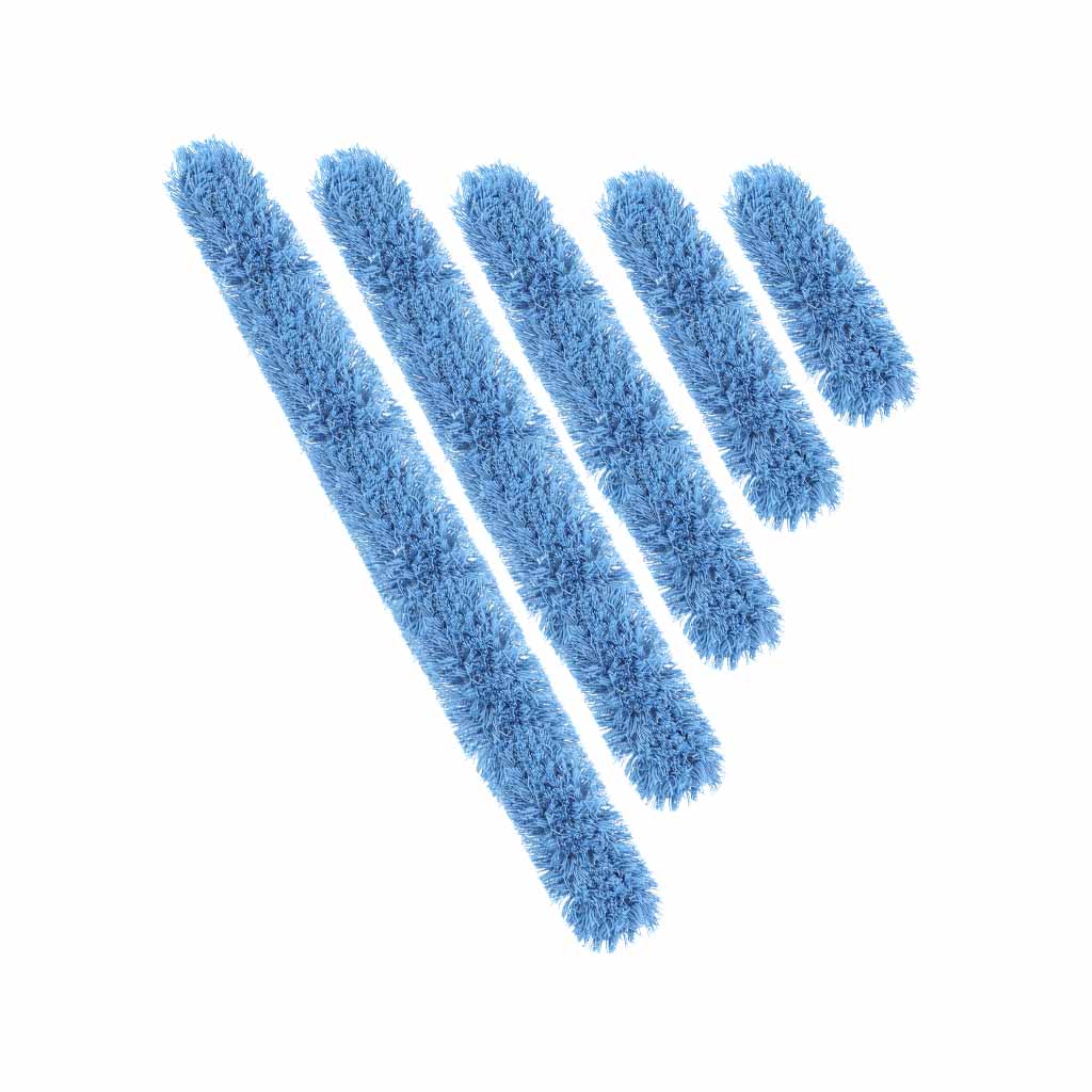 static cling dust mop in 18inch, 24inch, 36inch, 48inch and 60inch long by 5inch wide, Q-Stat® Electrostatic Blue Tie On Dust Mop Head, SIZE, 18 Inch X 5 Inch, FLOOR CLEANING, DUST MOPS, 3900,3901,3902,3903,3904