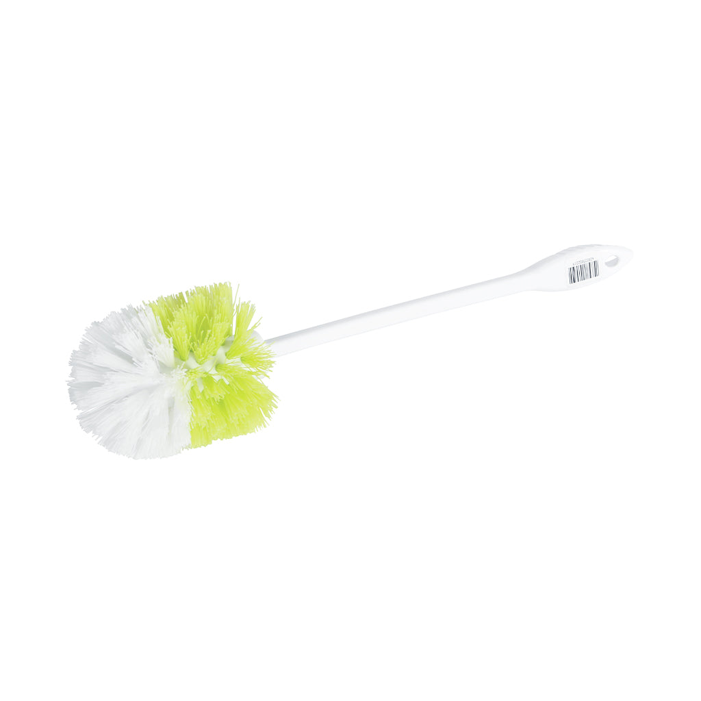 white toilet brush handle with green and white brissels, 17 Inch Radial Toilet Brush, WASHROOM CARE, BOWL BRUSHES & CADDY SETS, 4021