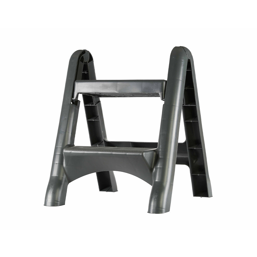 oblique view grey 2 step stool, Folding Step Stool - 2 Step, SAFETY, STEP STOOLS, NEW, 5251