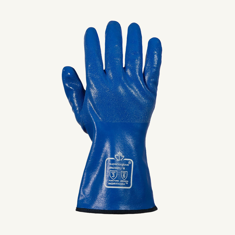 Superior Glove Cold & Chemical Resistant Nitrile Coated Gloves with Fleece Lining and Excellent Wet Grip (Small)