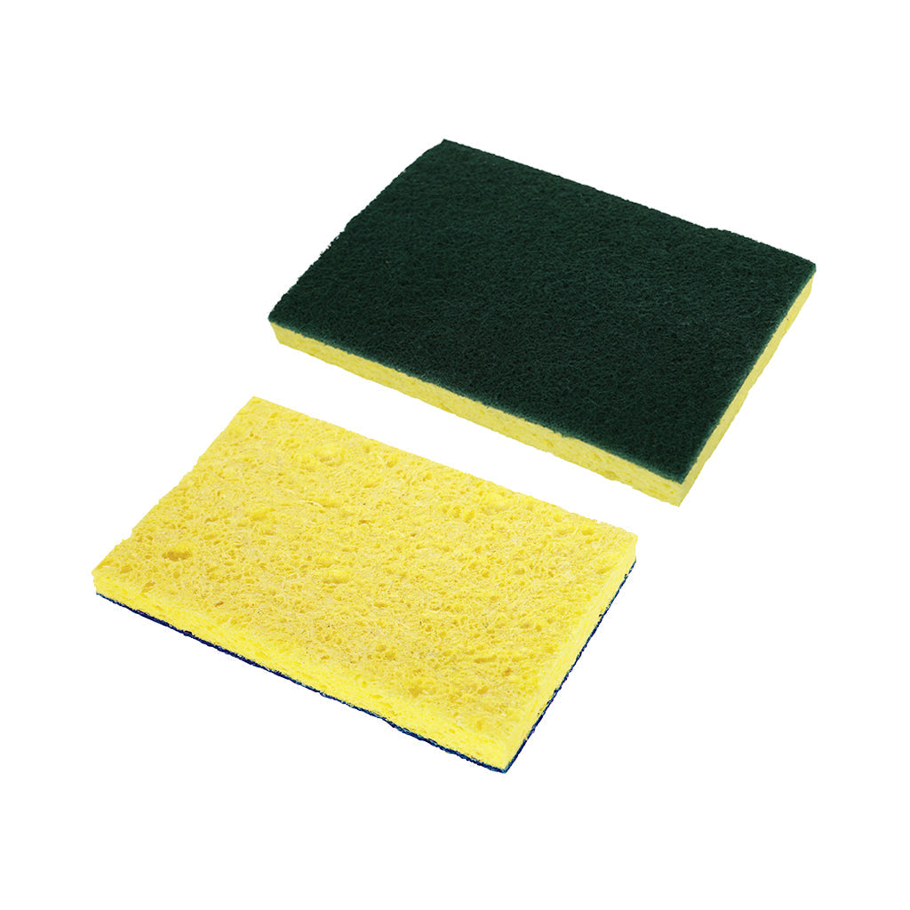 green rough and yellow soft side sponge, Heavy Duty Cellulose Scrub Sponge, GENERAL CLEANING, SPONGES & SCOURS, 7002