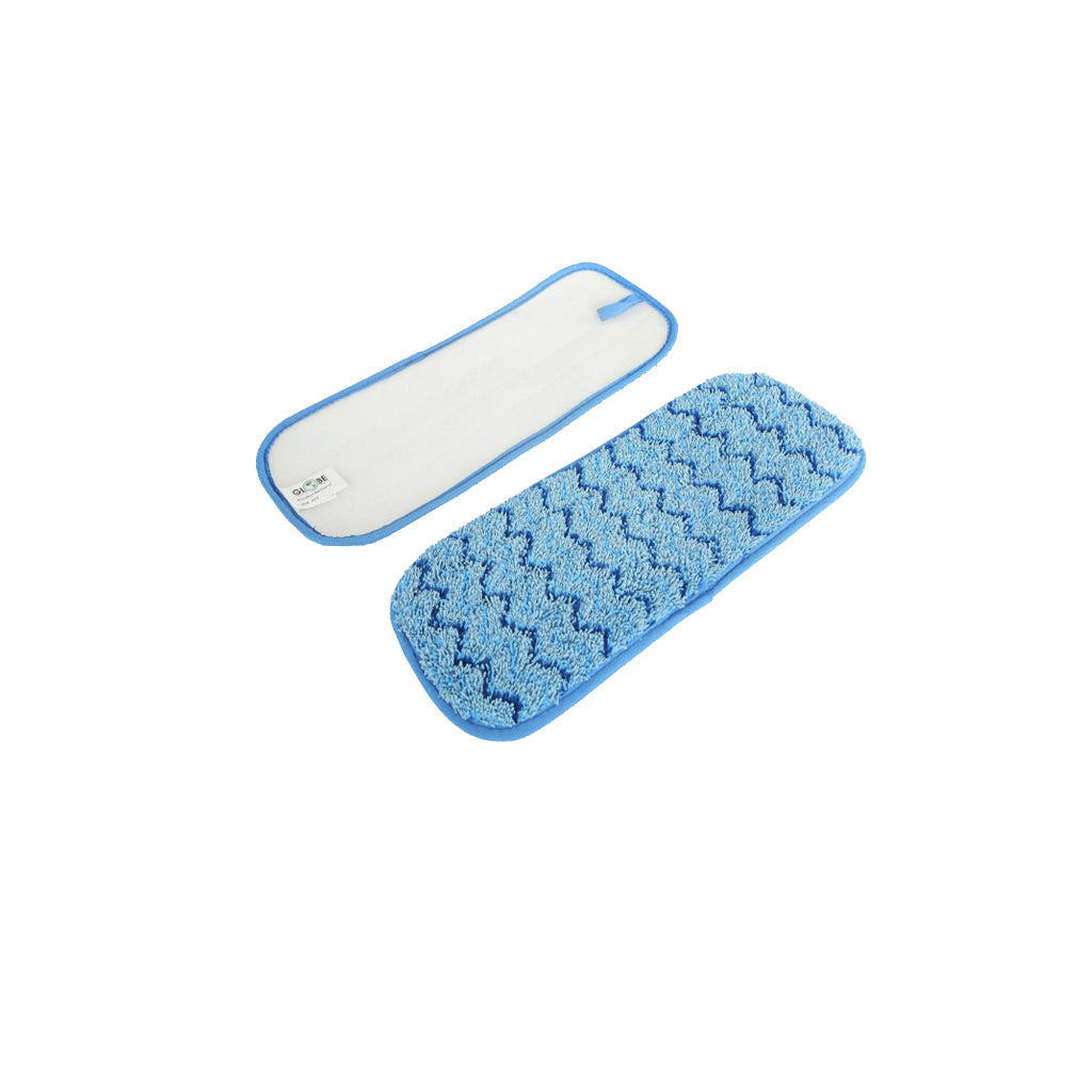 blue wet pad front and back view, Blue Microfiber Wet Pad, SIZE, 12 Inch, MICROFIBER, FLOOR PADS, 3312,3325,3326