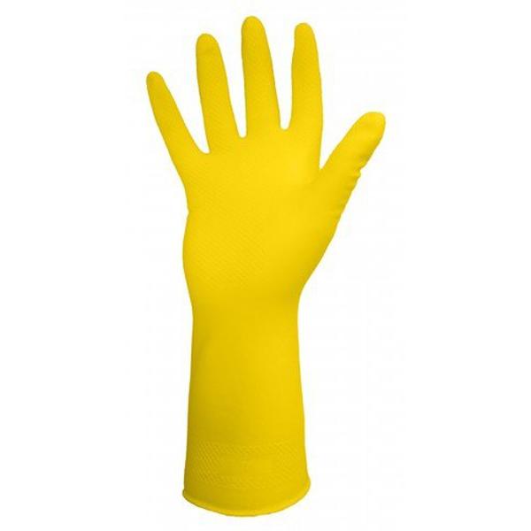Glove - Chemical Resistant - Ronco Reusable Light-Fit Latex Flocklined Yellow 15-332 - Hansler.com