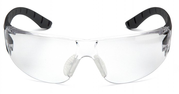 Protective Glasses - Pyramex Endeavor Plus Clear H2X Anti-Fog Lens with Black and Gray Temples SBG9610ST - Hansler.com