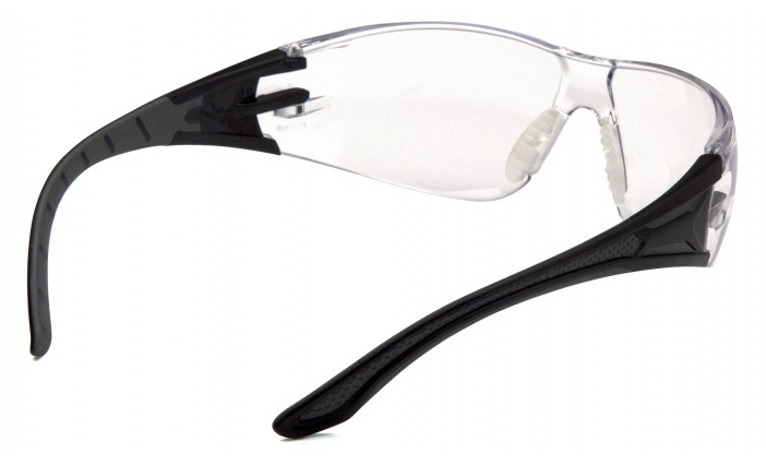 Protective Glasses - Pyramex Endeavor Plus Clear H2X Anti-Fog Lens with Black and Gray Temples SBG9610ST - Hansler.com