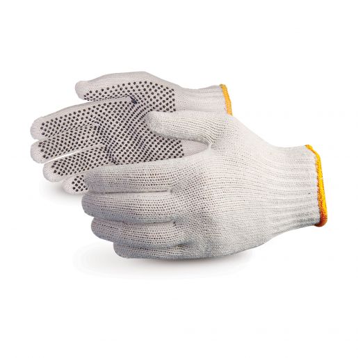 Glove - General Purpose - Superior Glove Sure Grip Extra Heavyweight Nylon/PVC Dotted Palm, Cotton/Polyester SCPD - Hansler.com