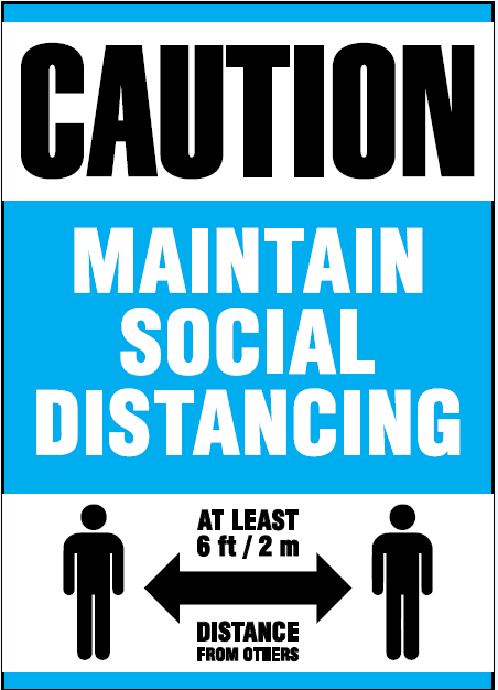 Sign - Ketchum Caution Maintain Social Distancing 10" W X 14" H - Hansler.com