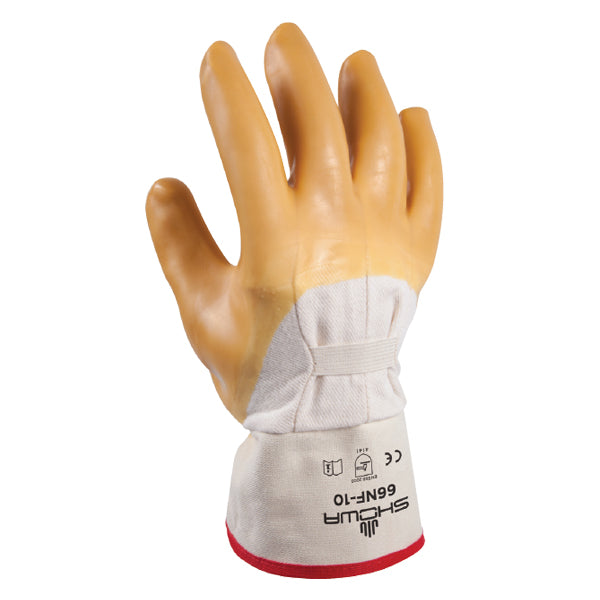 Glove - General Purpose - Showa Wrinkle-Finished, Natural Rubber Palm Coated with Safety Cuff 66NF-10 - Hansler.com