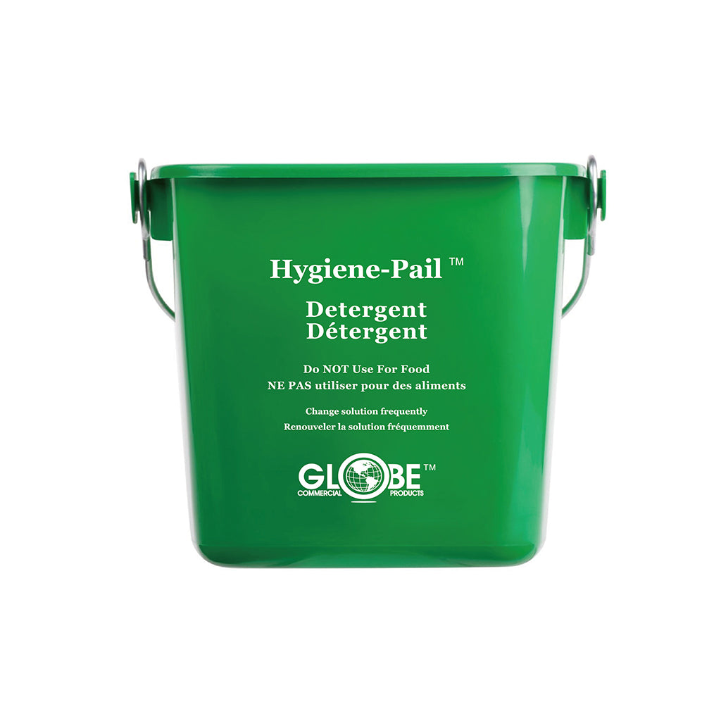 green bucket with silver wire handle 3qt, 3 Qt Sanitizing Hygiene–Pail®, COLOR, Green, GENERAL CLEANING, PAILS & BUCKETS, COVID ESSENTIALS, 3603G