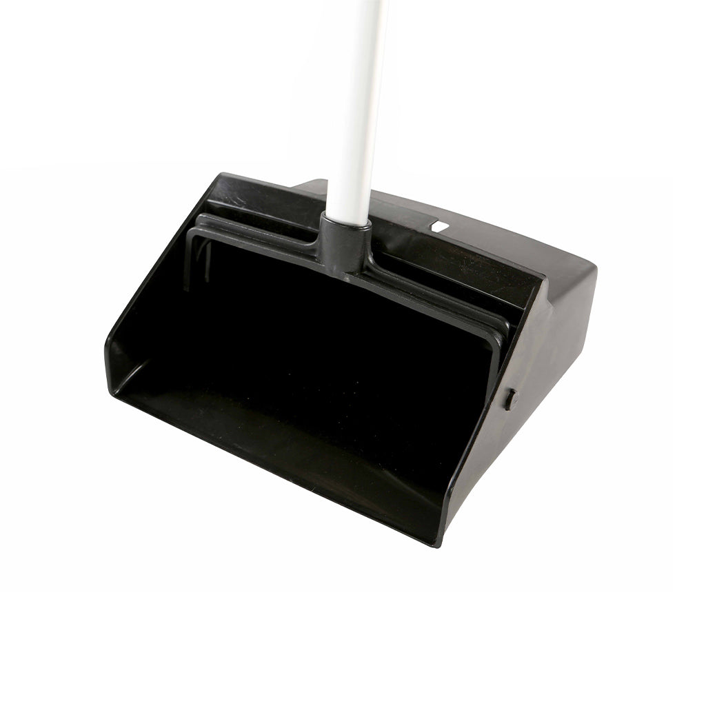 black lobby dust pans with silver tall handle, Heavy-Duty Lobby Dustpan W/Wheels, FLOOR CLEANING, DUST PANS, 3033
