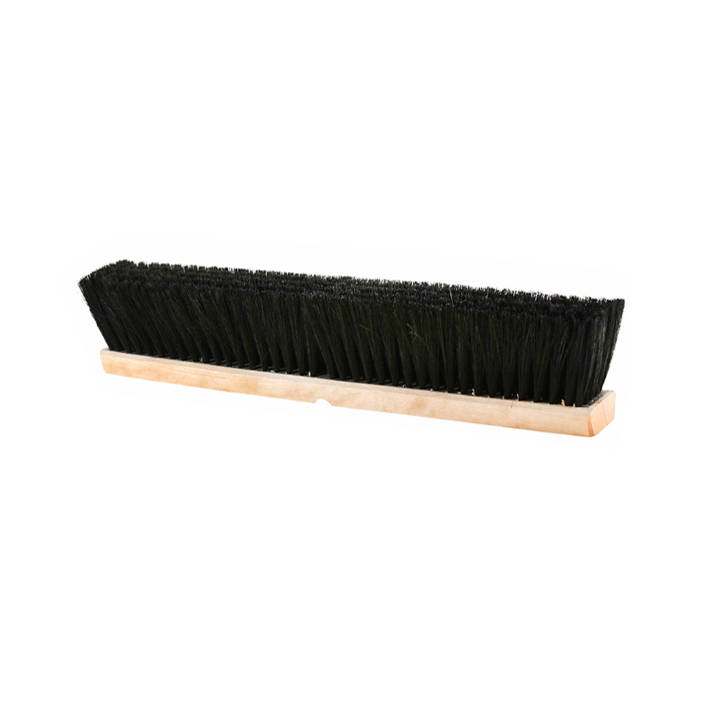 natural wood block broom brush with black brissels, Wood Block Broom Tampico, SIZE, 18 Inch, FLOOR CLEANING, PUSH BROOMS, 4550