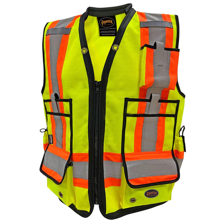 Safety Vest - Pioneer Hi-Viz 1200D Oxford Poly Surveyor's Safety