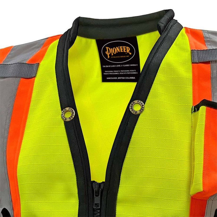 Safety Vest - Pioneer Hi-Viz 1200D Oxford Poly Surveyor's Safety