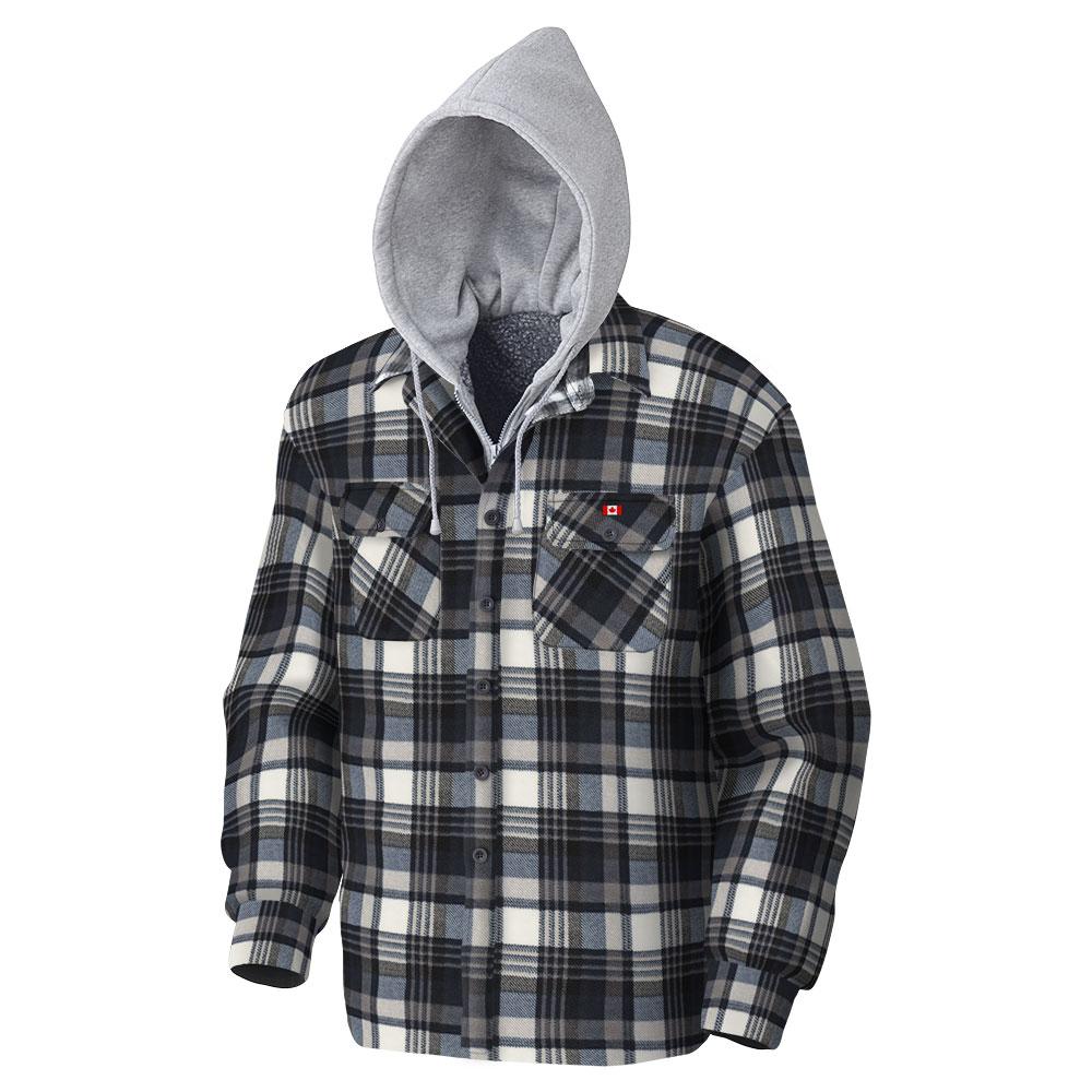 Jacket Pioneer Plaid Hooded Polar Fleece Shirt, 415SS 415BG