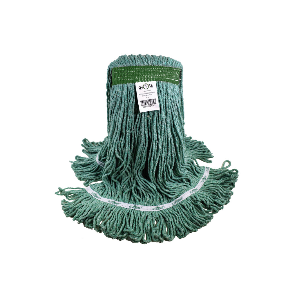 mop synthetic green looped thread strands, Syn-Pro® Synthetic Narrow Band Wet Green Looped End Mop, SIZE, 32 Oz, FLOOR CLEANING, WET MOPS, 3832G