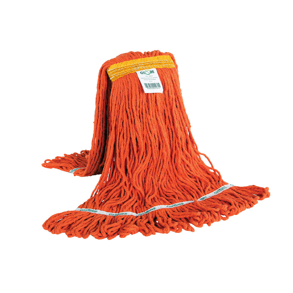 mop synthetic red looped thread strands, Syn-Pro® Synthetic Narrow Band Wet Orange Looped End Mop, SIZE, 24 Oz, FLOOR CLEANING, WET MOPS, 3092O