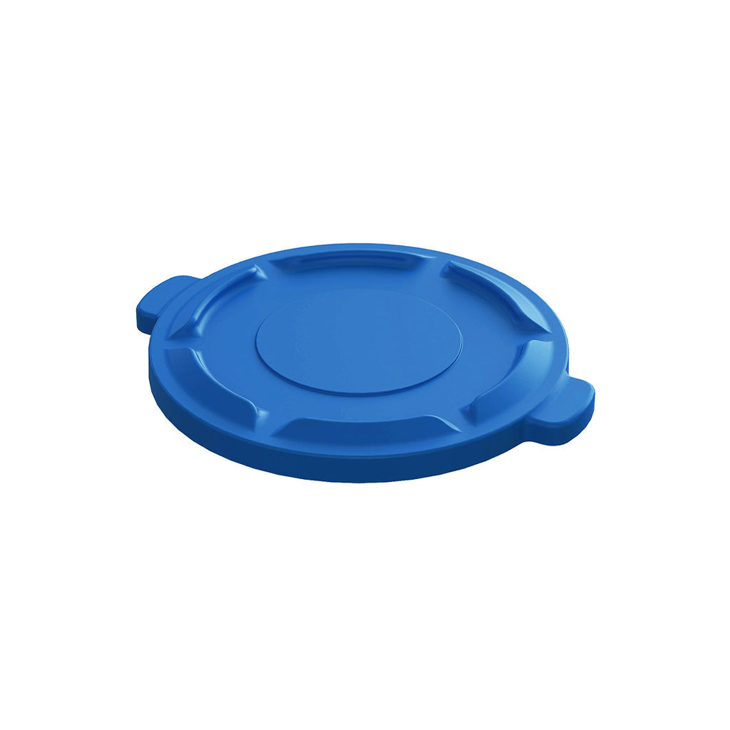 blue garbage bin lid with side handles, Blue Waste Container Lid, SIZE, 20 Gallon, WASTE, ROUND UTILITY CONTAINERS AND LIDS, 9621B,9633B,9645B
