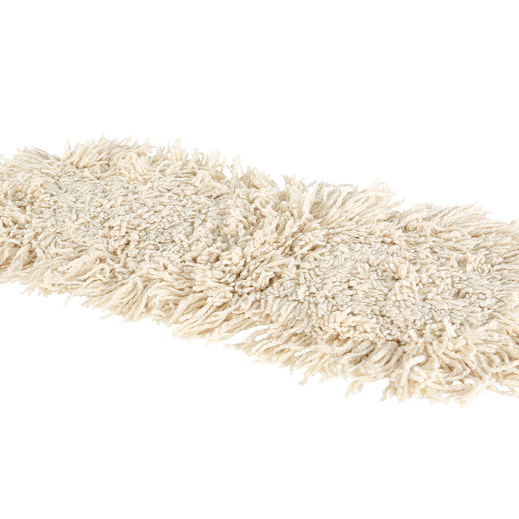 static cling dust mop in 18inch, 24inch, 36inch, 48inch, 60 inch by 5inch wide natural tie-on, Cotton Tie-On Dust Mop Head, SIZE, 18 Inch X 5 Inch, FLOOR CLEANING, DUST MOPS, 3550, 3551,3552,3553,3554