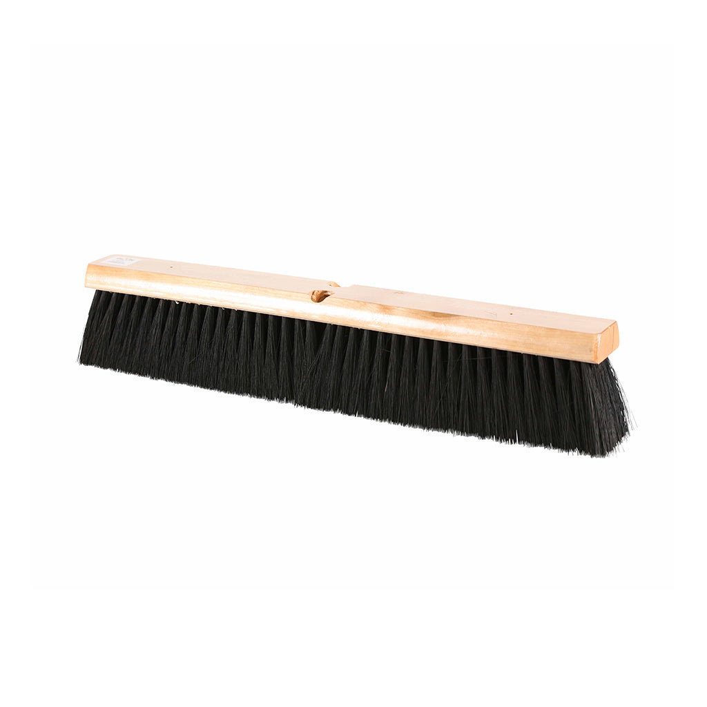 natural wood block broom brush with black brissels, Wood Block Broom Tampico, SIZE, 18 Inch, FLOOR CLEANING, PUSH BROOMS, 4550